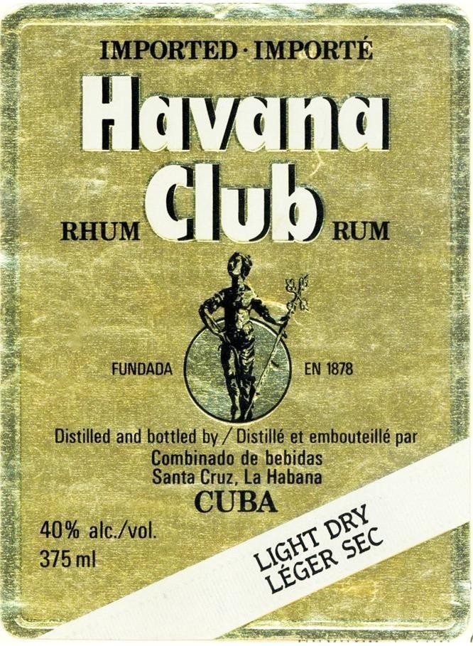 Havana Club RHUM RUM IMPORTED-IMPORTé CUBA LIGHT DRY Léger sec 