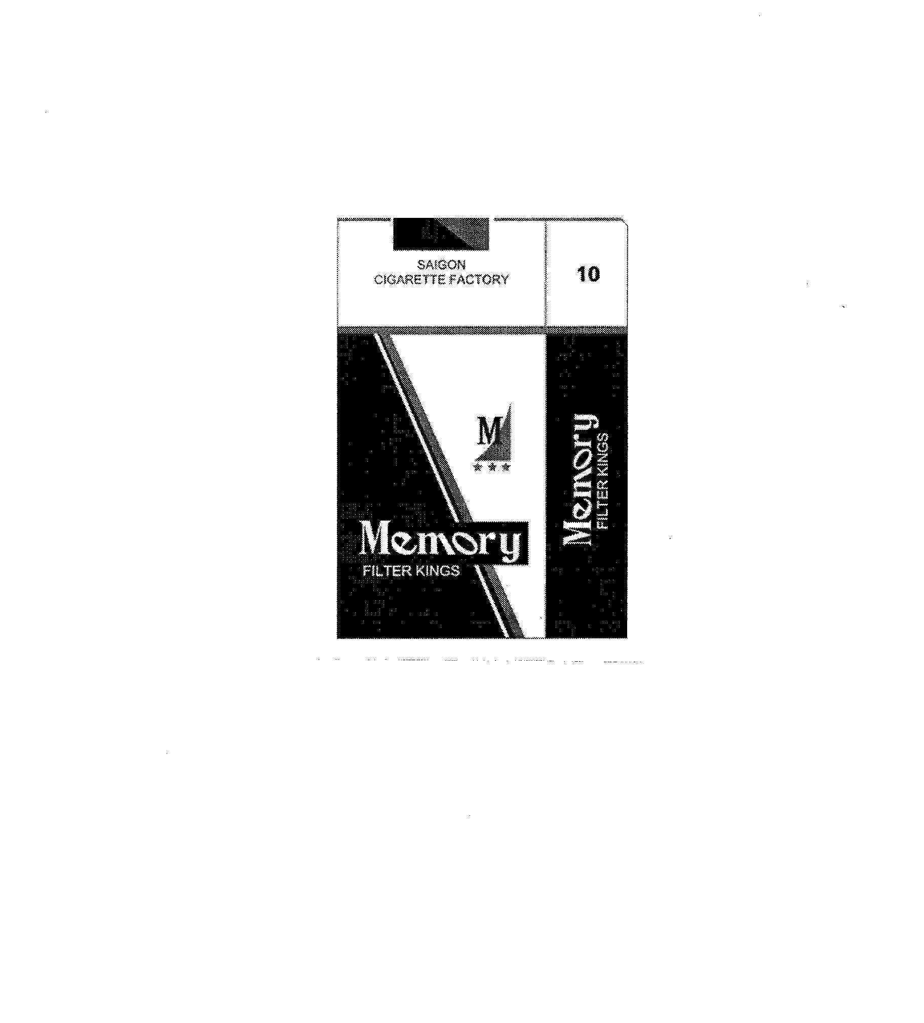 Nhãn hiệu M Memory FILTER KINGS SAIGON CIGARETTE FACTORY 10  của Công ty TNHH một thành viên Thuốc lá Sài Gòn, số đơn 4-1992-07646