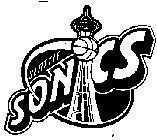 Nhãn hiệu SONICS, hình SONICS SEATTLE của NBA PROPERTIES, INC, số đơn 4-1995-21671