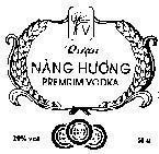 Nhãn hiệu Rượu Nàng Hương- FREMIUM VODKA  của Công ty cổ phần rượu Bình Tây, số đơn 4-1995-25789