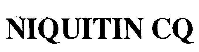 Trademark NIQUITIN CQ NIQUITIN CQ of GLAXOSMITHKLINE CONSUMER HEALTHCARE (UK) IP LIMITED, application No 4-1998-37513