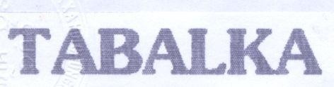 Trademark TABALKA TABALKA of Công ty cổ phần dược phẩm Cửu Long, application No 4-1999-42187