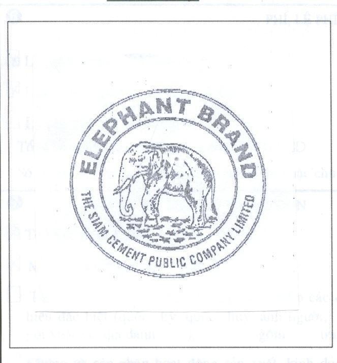 Nhãn hiệu ELEPHANT BRAND THE SIAM CEMENT PUBLIC COMPANY LIMITED  của The Siam Cement Public Company Limited, số đơn 4-2002-03588
