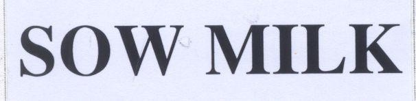 Nhãn hiệu SOW MILK SOW MILK của Công ty liên doanh BIO-PHARMACHEMIE, số đơn 4-2002-07683