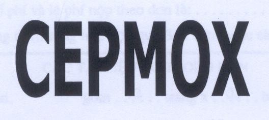 Công ty cổ phần dược phẩm Imexpharm的CEPMOX 品牌, 申请号 4-2002-08015