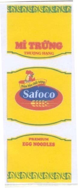 Nhãn hiệu SAFOCO PREMIUM EGG NOODLES Mì Trứng Thượng Hạng Đảm Bảo Chất Lượng  của Công ty cổ phần lương thực thực phẩm Safoco, số đơn 4-2003-00623