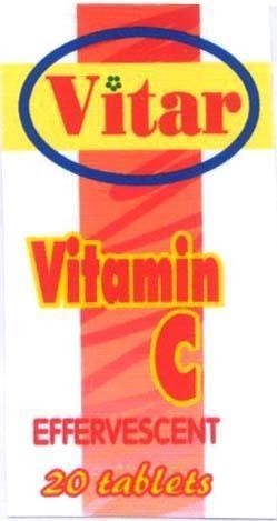 Trademark VITAR VITAMIN C EFFERVESCENT 20 TABLETS , hình VITAR VITAMIN C EFFERVESCENT 20 TABLETS of BOSTON PHARMACEUTICAL, INC, application No 4-2003-01790