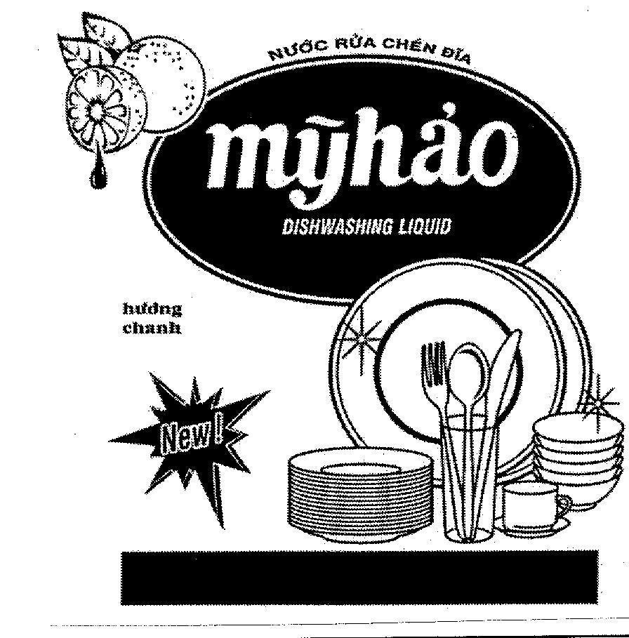 Nhãn hiệu Mỹ Hảo DISHWASHING LIQUID Hương Chanh Nước Rửa Chén Đĩa  của Công ty TNHH sản xuất thương mại hóa mỹ phẩm Mỹ Hảo, số đơn 4-2003-05881