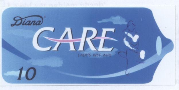 Nhãn hiệu DIANA CARE LADYS WET WIPE 10  của Công ty cổ phần DIANA UNICHARM, số đơn 4-2003-09198