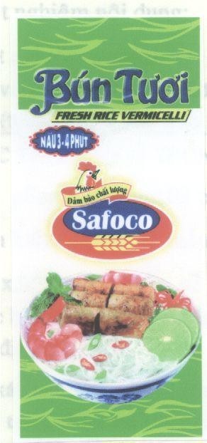 Nhãn hiệu SAFOCO VERMICELLI BúN TƯƠI FRESH RICE  của Công ty cổ phần lương thực thực phẩm Safoco, số đơn 4-2003-10751
