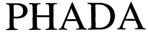 Nhãn hiệu PHADA  của Công ty TNHH thương mại dịch vụ xây dựng Hoàng Gia, số đơn 4-2004-01741