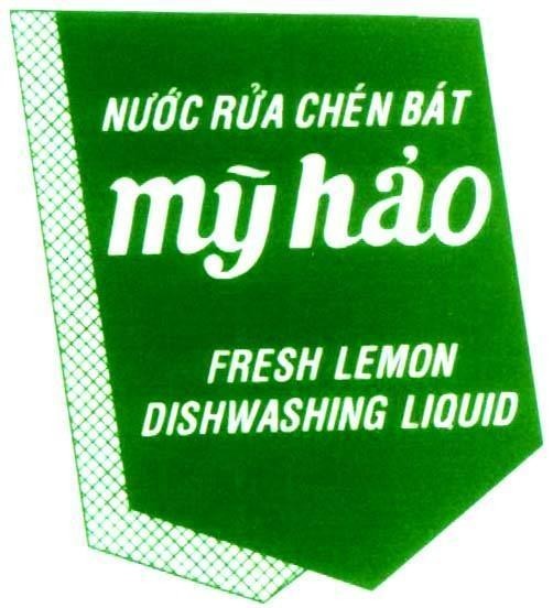 Nhãn hiệu NƯớC RửA CHéN BáT Mỹ HảO FRESH LEMON DISHWASHING LIQUID, hình MY HAO NUOC RUA CHEN BAT FRESH LEMON DISHWASHING LIQUID của Công ty TNHH Sản xuất Thương mại hóa Mỹ phẩm Mỹ Hảo, số đơn 4-2004-03817