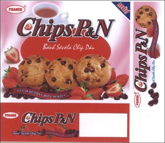 Nhãn hiệu PHANER CHIP P&N BANH SOCOLA CHIP DAU SIRAWBERRY COOKIES, hình PHANER CHIP P N BANH SOCOLA CHIP DAU SIRAWBERRY COOKIES của Công ty TNHH chế biến thực phẩm & bánh kẹo Phạm Nguyên., số đơn 4-2004-09787
