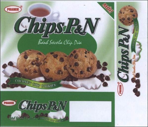 Nhãn hiệu PHANER CHIP P&N BANH SOCOLA CHIP DUA COCONUT COOKIES, hình PHANER CHIP P N BANH SOCOLA CHIP DUA COCONUT COOKIES của Công ty TNHH chế biến thực phẩm & bánh kẹo Phạm Nguyên., số đơn 4-2004-09788