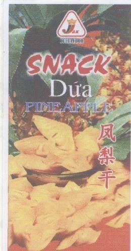 Nhãn hiệu JAK DELTAFOOD SNACK Dứa PINE APPLE FUN LI KAN KHOAI LANG SAY, hình JAK DELTAFOOD SNACK DUA PINE APPLE FUN LI KAN KHOAI LANG SAY của Công ty TNHH thương mại Vi Na Mít, số đơn 4-2004-13031