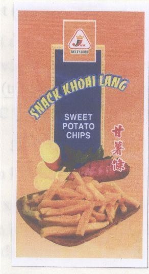 Nhãn hiệu JAK DELTAFOOD SNACK KHOAI LANG SWEET POTATO CHIPS KAN SU TIAO SAY, hình JAK DELTAFOOD SNACK KHOAI LANG SWEET POTATO CHIPS KAN SU TIAO SAY của Công ty TNHH Thương mại Vi Na Mít, số đơn 4-2004-13033