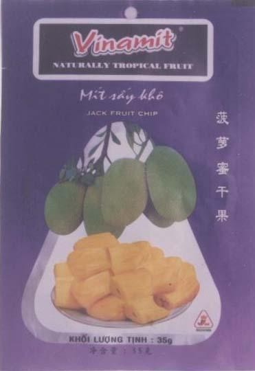 Nhãn hiệu VINAMIT Mít Sấy Khô JAX DELTAFOOD FRUIT CHIP PO LO MI KUO KAN LAT CING HAN LIANG, hình VINAMIT MIT SAY KHO JAK DELTAFOOD FRUIT CHIP PO LO MI KUO KAN LAT CING HAN LIANG của Công ty TNHH thương mại Vi Na Mít, số đơn 4-2004-13037