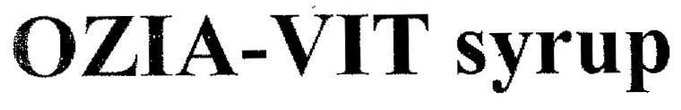 Công ty TNHH sản xuất kinh doanh Dược phẩm Phượng Hoàng的OZIA VIT SYRUP OZIA VIT SYRUP品牌, 申请号 4-2005-02826
