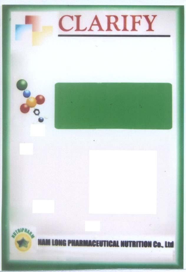 CLARIFY NUTRIPHARM NAM LONG PHARMACEUTICAL NUTRITION CO.,LTD 