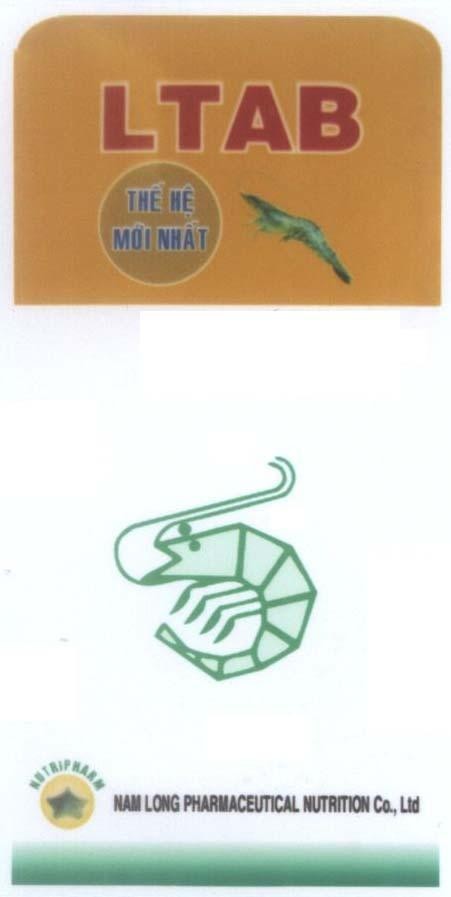 Công ty TNHH thương mại và sản xuất dinh dưỡng thú y Nam Long的LTAB Thế hệ mới nhất NUTRIPHARM NAM LONG 品牌, 申请号 4-2005-10680