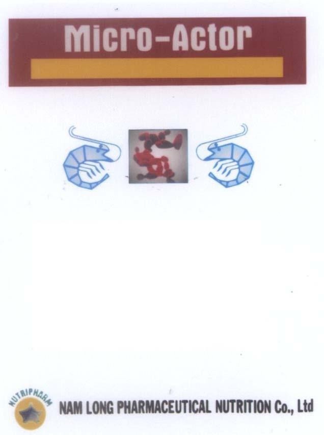Công ty TNHH thương mại và sản xuất dinh dưỡng thú y Nam Long的MICRO-ACTOR NUTRIPHARM NAM LONG 品牌, 申请号 4-2005-10700