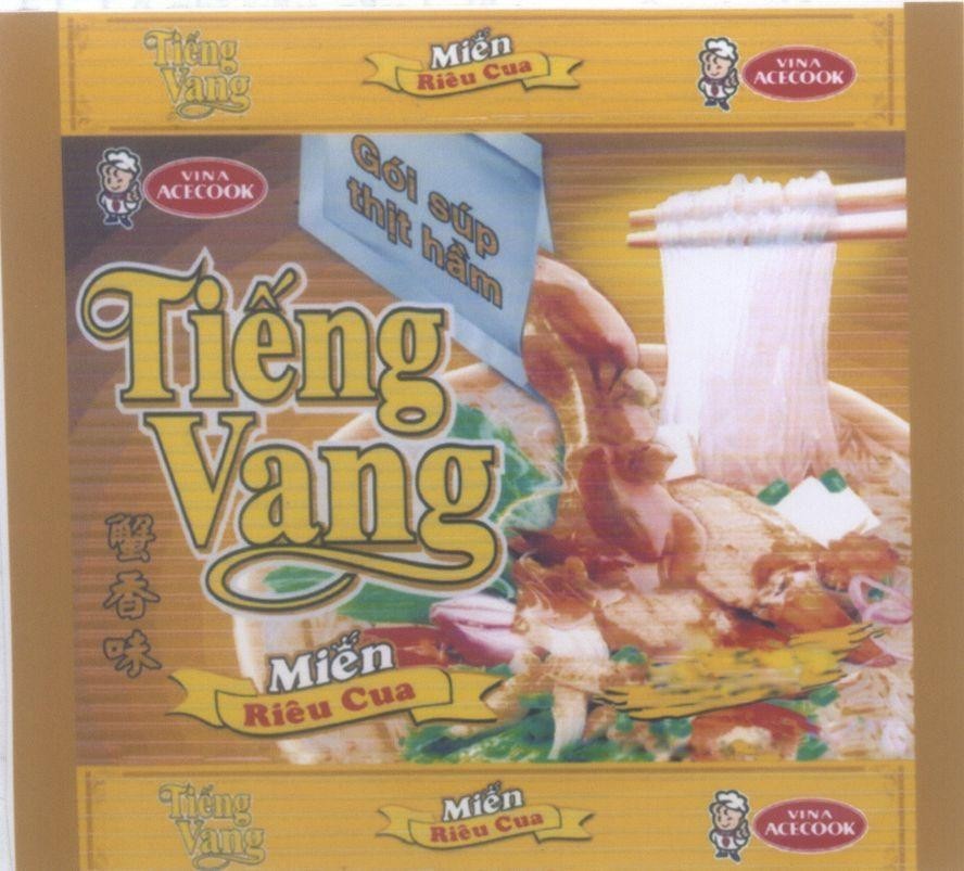 Nhãn hiệu VINA ACECOOK Tiếng Vang Miến Riêu Cua Gói súp thịt hầm [xia xiang wei: hương vị cua], hình VINA ACECOOK TIENG VANG MIEN RIEU CUA GOI SUP THIT HAM XIA XIANG WEI HUONG VI CUA của Công ty cổ phần Acecook Việt Nam, số đơn 4-2006-04900