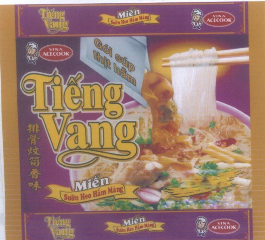 Nhãn hiệu VINA ACECOOK Tiếng Vang Gói súp thịt hầm Miến Sườn Heo Hầm Măng [pai gu sun zu xiang wei: hương vị măng sườn heo], hình VINA ACECOOK TIENG VANG GOI SUP THIT HAM MIEN SUON HEO HAM MANG PAI GU SUN ZU XIANG WEI HUONG VI MANG SUON HEO của Công ty cổ phần Acecook Việt Nam, số đơn 4-2006-04901