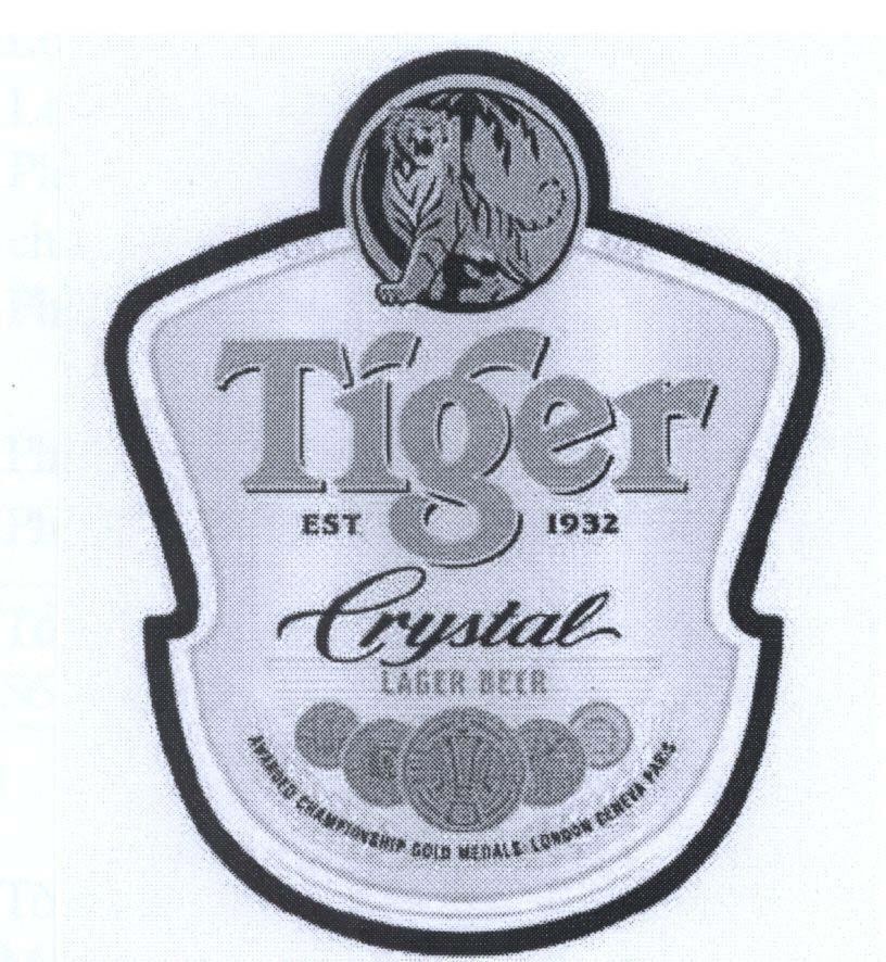 Trademark TIGER EST 1932 CRYSTAL LAGER BEER  of HEINEKEN ASIA PACIFIC PTE. LTD., application No 4-2006-06419