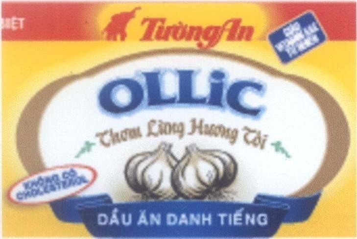 Nhãn hiệu Tường An OLLIC Thơm lừng hương tỏi không có Cholesterol,Giàu Vitamin A&E TƯ NHIÊN  của Công ty cổ phần dầu thực vật Tường An, số đơn 4-2006-07170