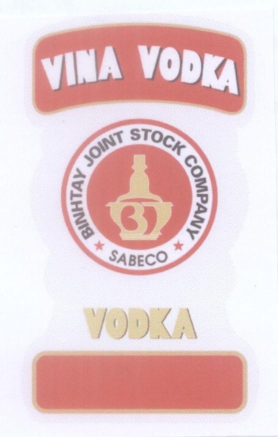 Nhãn hiệu BT VINA VODKA SABECO BINHTAY JOINT STOCK COMPANY  của Công ty cổ phần rượu Bình Tây, số đơn 4-2006-14508