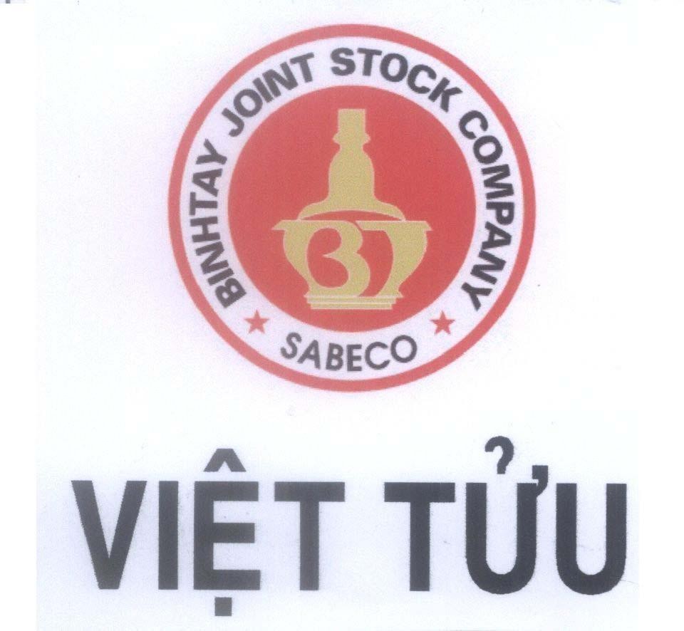 Nhãn hiệu B T BINH TAY JOINT STOCK COMPANY SABECO Việt Tửu  của Công ty cổ phần rượu Bình Tây, số đơn 4-2006-19954