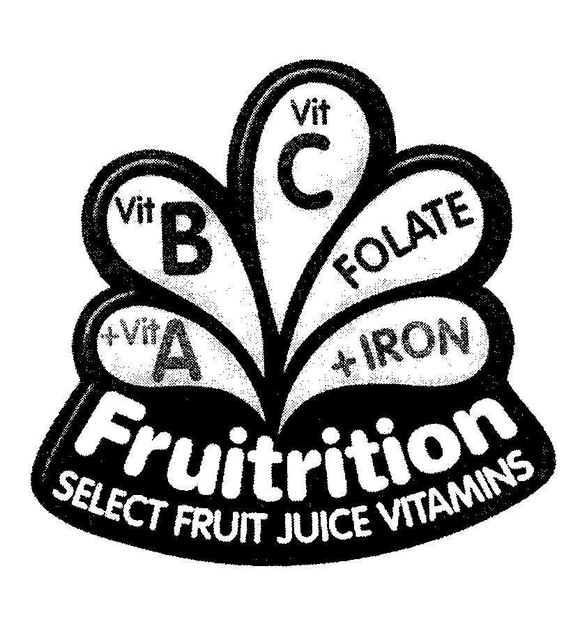 Nhãn hiệu Fruitrition SELECT FRUIT JUICE VITAMINS Vit C Vit B Vit A FOLATE IRON, hình FRUITRITION SELECT FRUIT JUICE VITAMINS VIT C VIT B VIT A FOLATE IRON của Intercontinental Great Brands LLC, số đơn 4-2007-01567