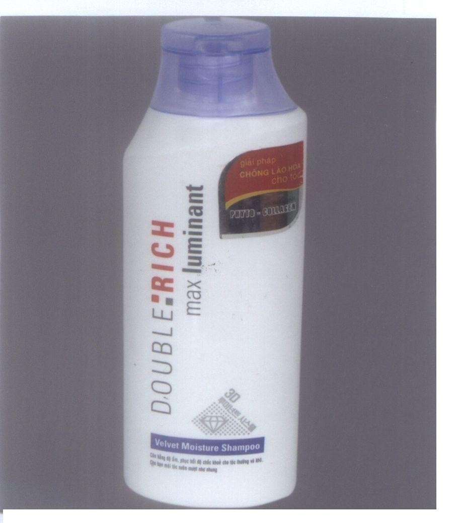 LG Household & Health Care Ltd.的DOUBLE RICH MAX luminant Velvet Moisture Shampoo giải pháp chống lão hoá cho tóc, hình DOUBLE RICH MAX LUMINANT VELVET MOISTURE SHAMPOO GIAI PHAP CHONG LAO HOA CHO TOC品牌, 申请号 4-2007-04090