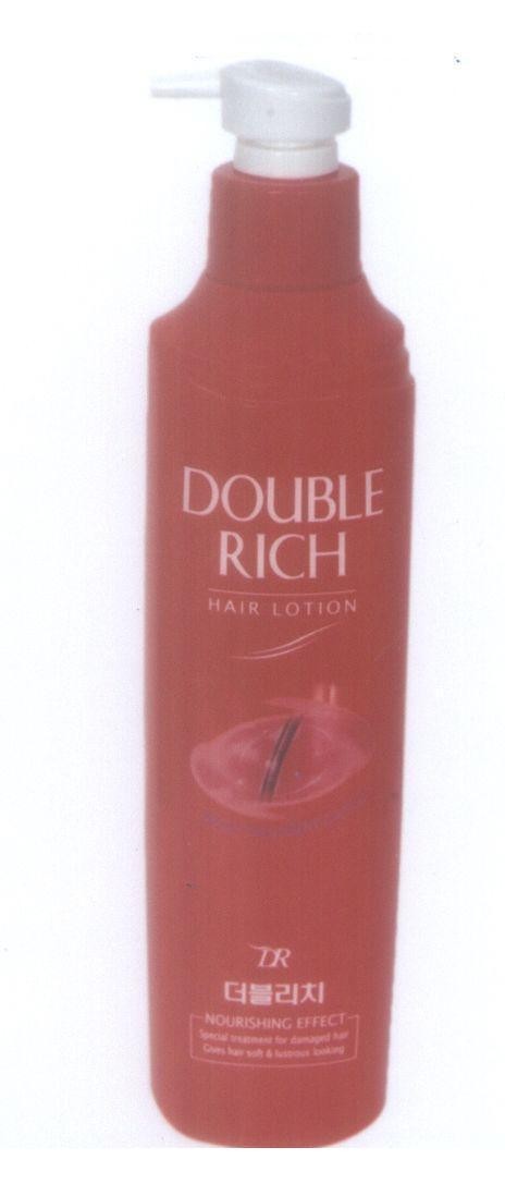 LG Household & Health Care Ltd.的DR DOUBLE RICH HAIR LOTION Nourishing Effect, hình DR DOUBLE RICH HAIR LOTION NOURISHING EFFECT品牌, 申请号 4-2007-04091