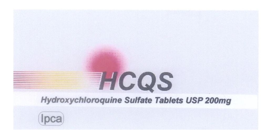 Ipca Laboratories Limited的HCQS Hydroxychloroquine Sulfate Tablets USP 200mg Ipca, hình HCQS IPCA HYDROXYCHLOROQUINE SULFATE TABLETS USP 200MG品牌, 申请号 4-2007-05755