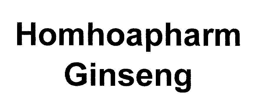Nhãn hiệu Homhoapharm Ginseng HOMHOAPHARM GINSENG của Công ty TNHH Hoàng Hương, số đơn 4-2007-11777