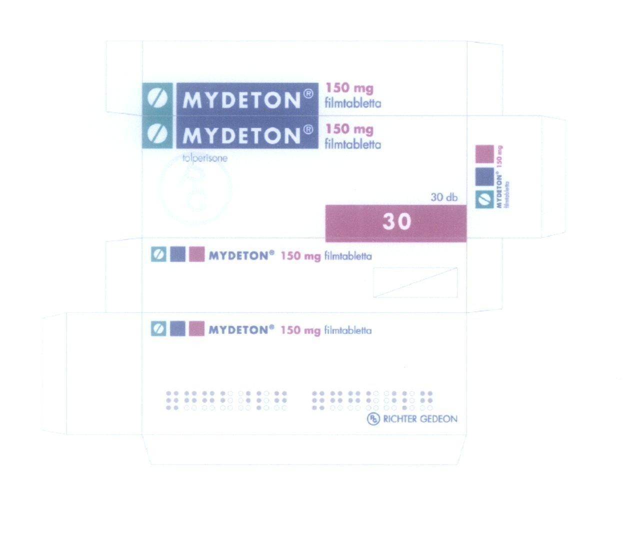 MYDETON 150 mg filmtabletta iolperisone RICHTER GEDEON RG 30 db 