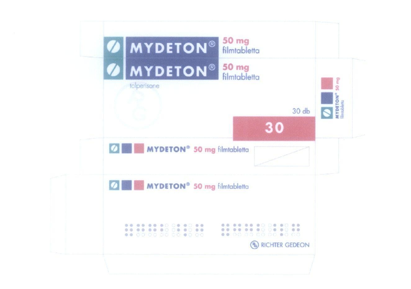 MYDETON 50 mg filmtabletta tolperisone RICHTER GEDEON R G 30 db 