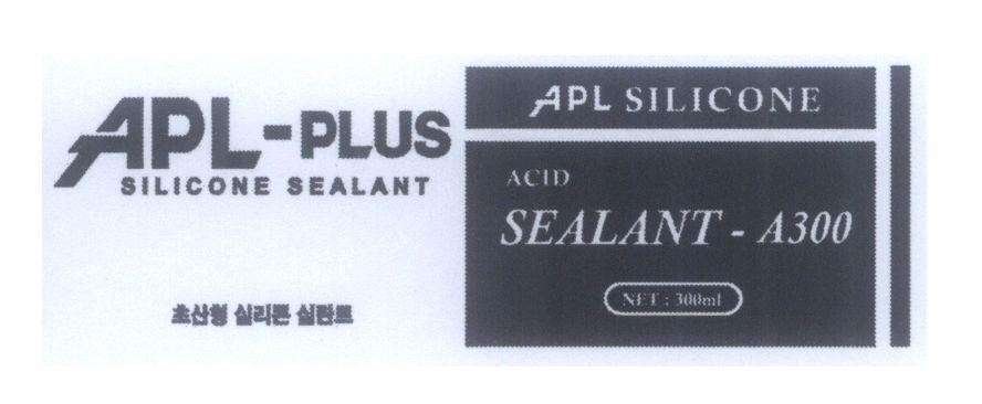 Nhãn hiệu APL-PLUS SILICONE SEALANT APL SILICONE ACID SEALANT-A300 NET: 300ml [Mu cho san gioung: chất bịt kín bằng silicôn]  của Công ty cổ phần tập đoàn APOLLO SILICONE, số đơn 4-2007-24715