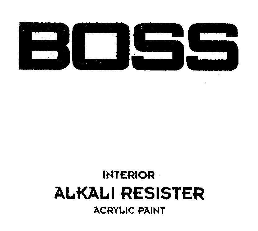 Nhãn hiệu BOSS INTERIOR ALKALI RESISTER ACRYLIC PAINT  của Công ty 4 Oranges Co., Ltd., số đơn 4-2007-26048