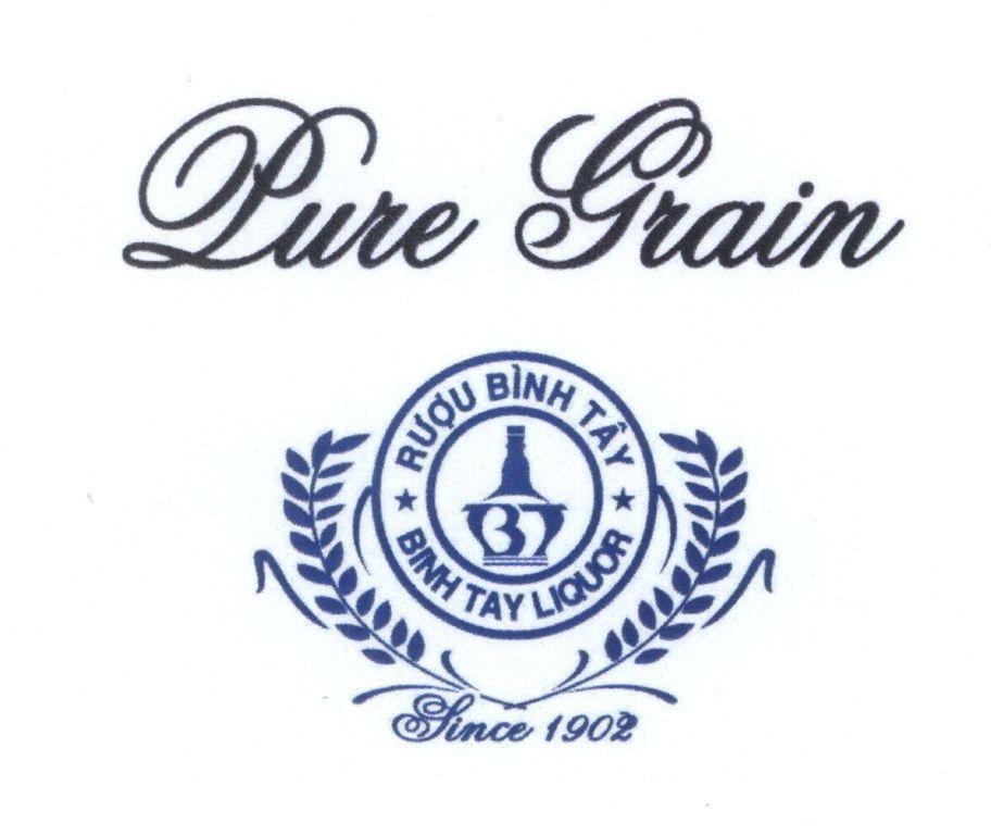 Nhãn hiệu Pure Grain Rượu Bình Tây BT BINH TAY LIQUOR Since 1902  của Công ty cổ phần rượu Bình Tây, số đơn 4-2008-01021