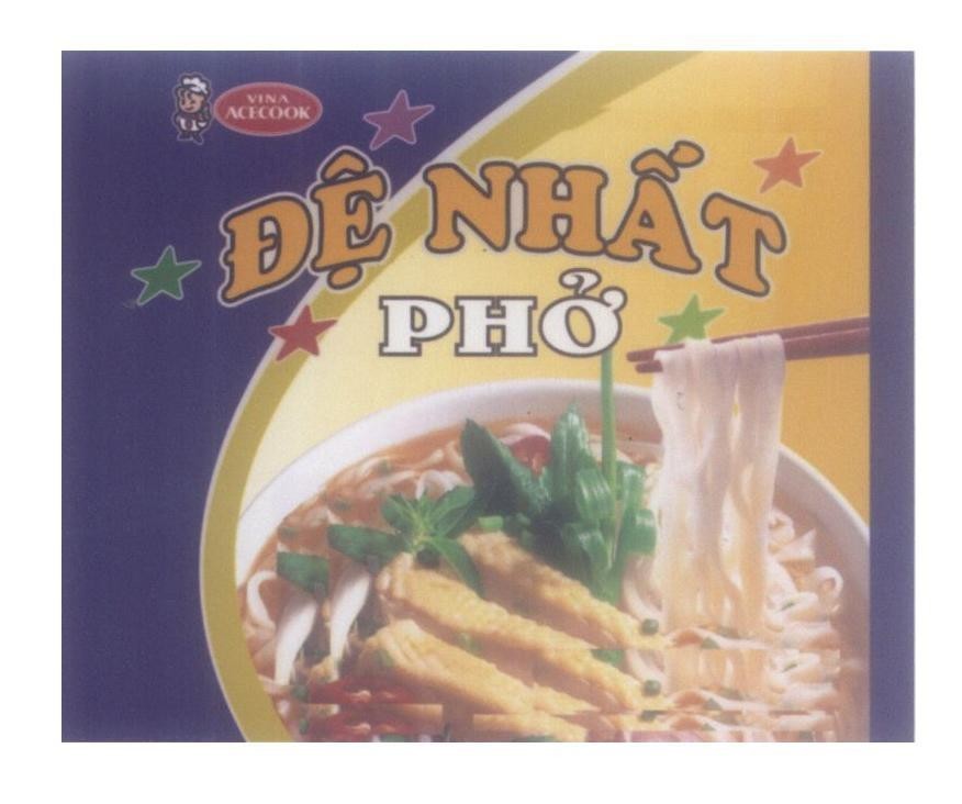 Nhãn hiệu VINA ACECOOK Đệ Nhất Phở, hình VINA ACECOOK DE NHAT PHO của Công ty cổ phần ACECOOK Việt Nam, số đơn 4-2008-07216
