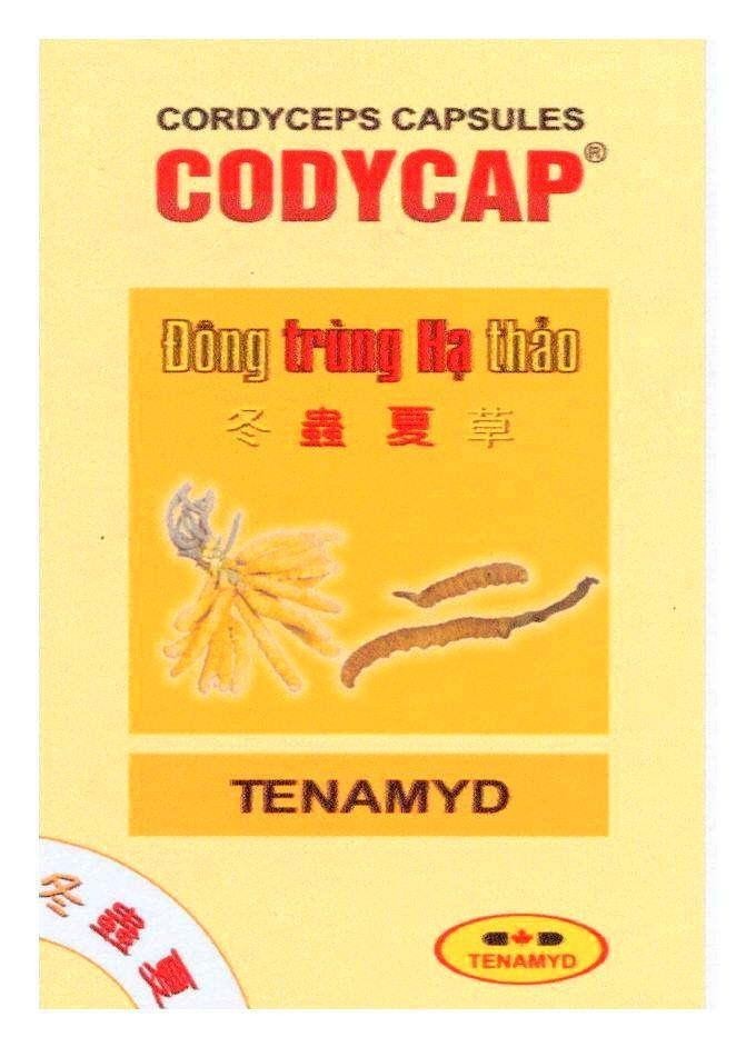 Nhãn hiệu CORDYCEPS CAPSULES CODYCAP TENAMYD Đông trùng Hạ thảo  của Công ty cổ phần dược phẩm TENAMYD, số đơn 4-2008-15275