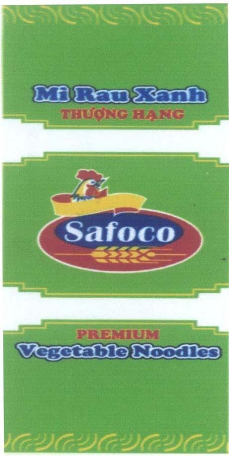 Nhãn hiệu Safoco Mì Rau Xanh Thượng Hạng PREMIUM Vegetable Noodles  của Công ty cổ phần lương thực thực phẩm Safoco, số đơn 4-2008-24596