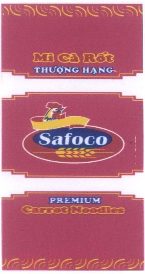 Nhãn hiệu Safoco Mì Cà Rốt Thượng Hạng PREMIUM Carrot Noodles  của Công ty cổ phần lương thực thực phẩm Safoco, số đơn 4-2008-24597