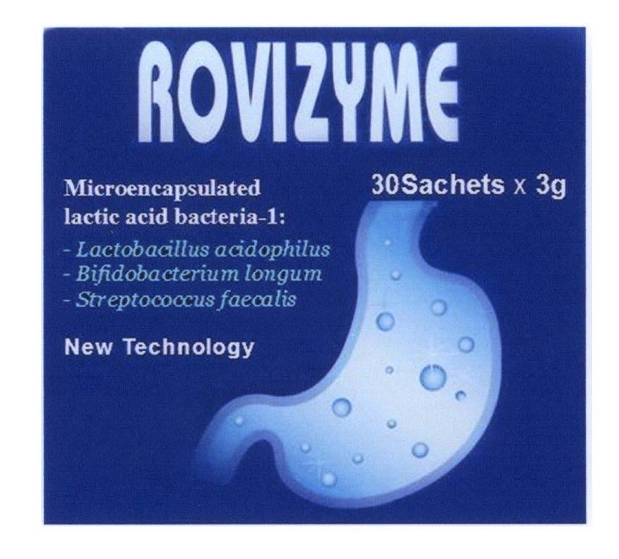 ROVIZYME 30Sachets x 3g Microencapsulated lactic acid bacteria-1 lactobacillus acidophilus Bifidobacterium longum 