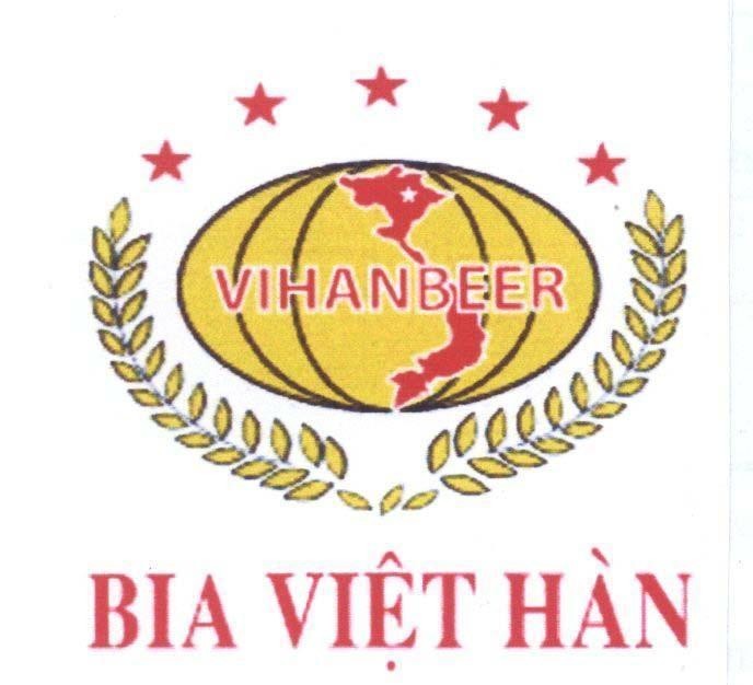 Nhãn hiệu BIA Việt Hàn VIHANBEER  của Công ty cổ phần bia quốc tế Sài Gòn Hà Nội, số đơn 4-2009-17619