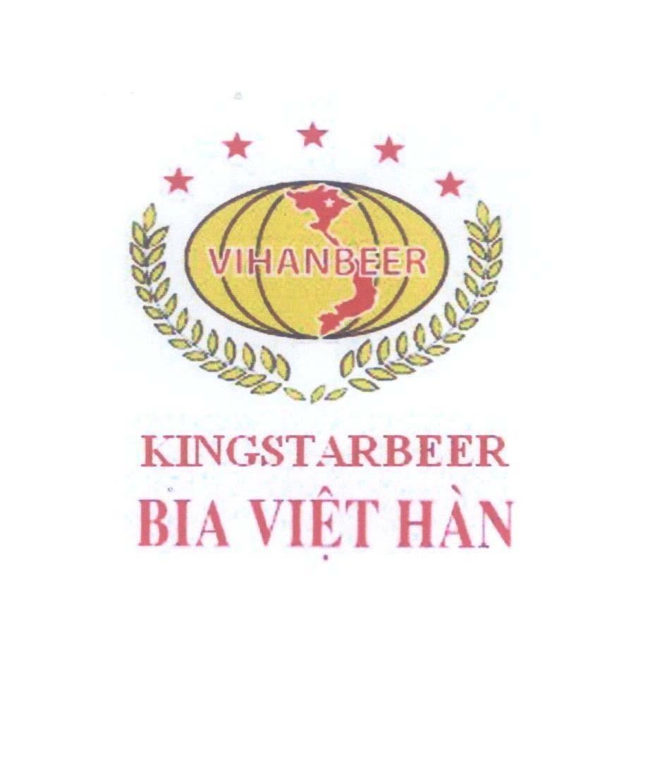 Nhãn hiệu VIHANBEER KINGSTARBEER Bia Việt Hàn  của Công ty cổ phần bia quốc tế Sài Gòn Hà Nội, số đơn 4-2009-17953