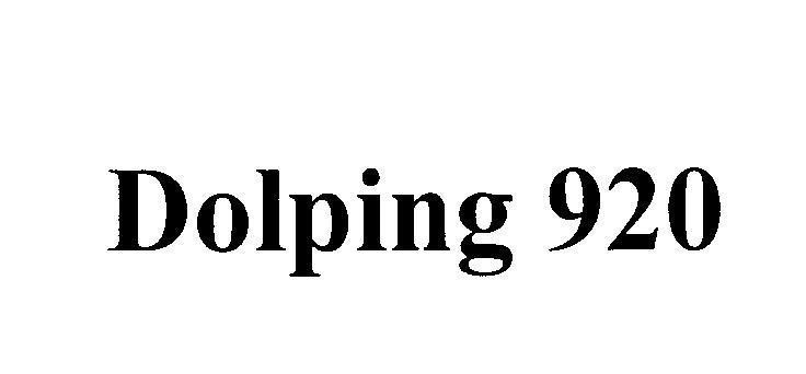 Nhãn hiệu Dolping 920  của Công ty cổ phần BMC Vĩnh Phúc, số đơn 4-2009-18358