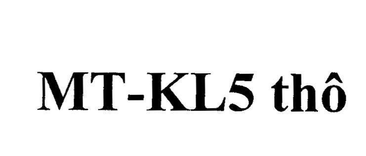 Nhãn hiệu MT-KL5 thô  của Công ty TNHH Sơn KOVA, số đơn 4-2009-21593